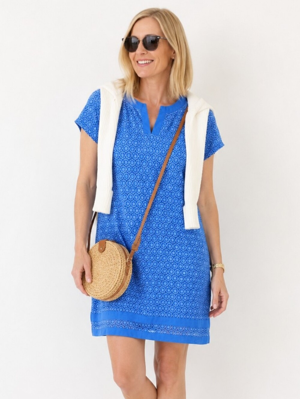 Isaac Mizrahi blue lace dress
